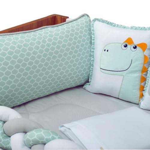 Kit Berço Americano 10 Peças Linha Baby Magia Dinos Menino Conforto Luxo