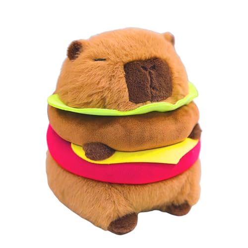 Image of Capybara Hamburger Plush,Capybara Stuffed Animal Plush Toy, Cute Birthday Plush Toy for Girls and Boys