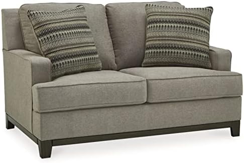 Signature Design by Ashley Kaywood Modern Loveseat with Accent Pillows, Gray Signature Design by Ashley Kaywood Modern Loveseat with Accent Pillows, Gray