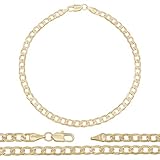 BEBERLINI Cuban Link 14K Gold Filled Diamond Cut Anklet Curb Foot Chain Bracelet Fashion Jewelry Gif