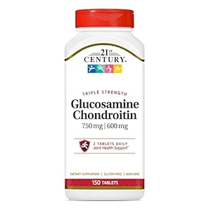 21st Century Glucosamine Chondroitin 750/600mg – Triple Strength, Tablets, 150 Count