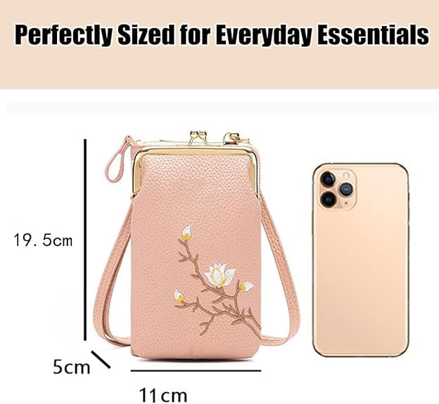 Indefinitet Women Sling Cross-Body Wallet Bag, Declrationun Embroidered Leather Purse, Cell Phone Handbags with Card Slots4