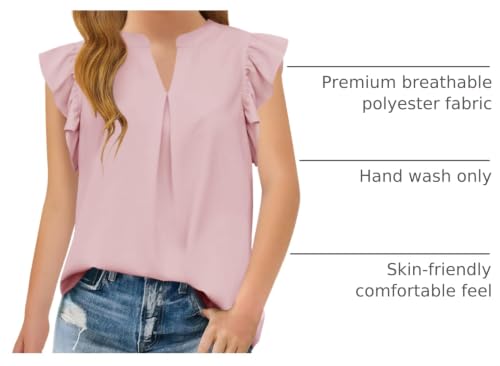 Image of Haloumoning Girls Summer T Shirts Kids Fashion V Neck Ruffle Short Sleeve Tops Blouse 5-14 Years