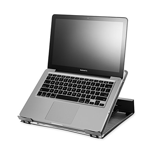 Rolodex Mesh Workspace Laptop Stand, Black/Silver (82410) - Thumbnail 4