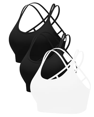 Image of RUNNING GIRL Sports Bras for Women 3Pack Strappy Bra
