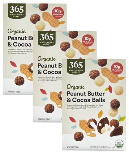 365 by Whole Foods Market, Organic Cocoa And Peanut Butter Balls, 10 Ounce (Pack of 3)