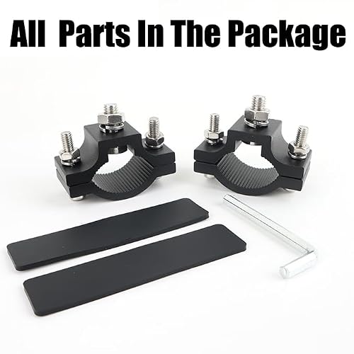 Motorcycle Spotlight Mount Brackets, Motorbike Tube Clamp Turn Signal Mounting Clamp Fog Light Holder Fit 0.86\"-1.26\" ATV UTV Roll Bar (2 Pcs) - Thumbnail 5