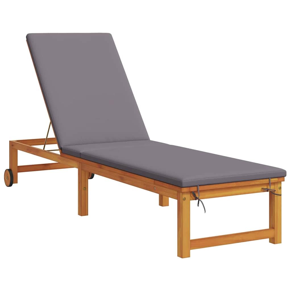 Set 3 Pz Lettini da Sole e Tavolino in Legno Massello di Acacia | Arredo relax da esterno per giardino e terrazza, con schienale reclinabile e pratico tavolino d'appoggio.