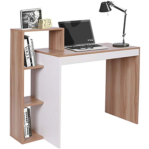 Crea uno spazio di lavoro pratico e minimale con questa elegante scrivania con libreria. Grazie al suo design semplice e moderno, si adatta a qualsiasi tipo di arredamento e offre spazio per computer, monitor, altoparlanti, e molto altro.
