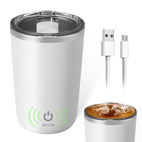 Opiniones de Taza Electrica Top 10. 43 Taza De Agitación Automática Taza De Café De 350ml Con Tapa, Taza Recargable De Mezcla Magnética Automática, Taza De Agitador Eléctrica Adecuada Para Café, Chocolate...