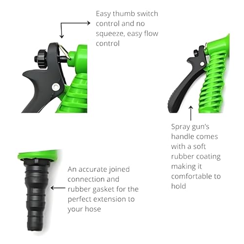 Image of MITVIK Mini High Pressure Water Spray Gun Nozzle - Metal & Rubber Trigger Jet for Car Wash, Bike Cleaning, Gardening & Multipurpose Home Use (Black) (Water Spray Gun Nozzle)