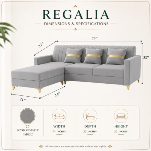 Image of CASASTYLE Signature Groovy 4-Seater L-Shape Sofa Set with Movable Ottoman | Flexible LHS /RHS Layout | Smooth Boston Fabric & Plush Cushions | 40D Foam + Zigzag Spring | 3-Yr Warranty (Light Grey)