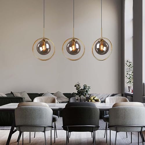 Image of Wall Lamp Chandelier Pendant Light, Home Decor for Bedroom, Living Room, Hallway, Cafe, Hotel, Restaurant (Black Ring Hanging LAMP with LED Bulb Pack of 1)