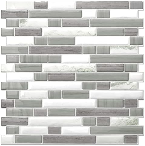 STICKGOO Thicker Design Peel and Stick Tile Backsplash, 12”×12”Stick on Backsplash for Kitchen, Self Adhesive Tile for Kitchen Backsplash and Bathroom(1 Sheet)