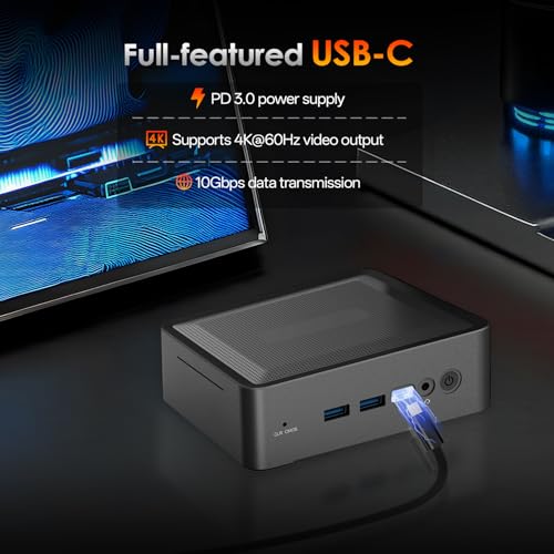 Image of Mini PC Gaming, AMD Ryzen 7 5825U, 32GB DDR4 RAM 1TB M.2 NVMe SSD, Win 11 Mini Desktop, Dual HDMI 2.0, USB 3.0 /2.0, Wi-Fi 6 /BT 5.2 /4K Display (5825U, 32GB+1TB, Black)