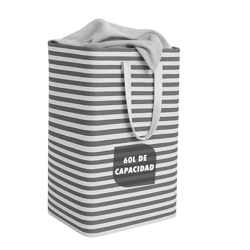 FRAVAST® Cesto Ropa Sucia 60 L + Guía Digital de Organización Gratis | Cesta Ropa Sucia 67x40x30cm | Cubo Ropa Sucia con Asas