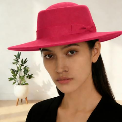 Sombrero Fedora Vintage de Ala Ancha con Moño miniatura 7
