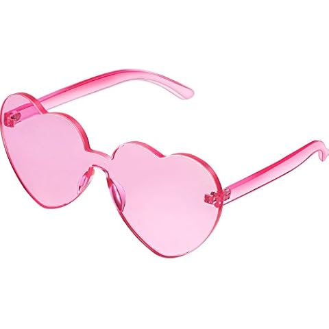 Maxdot Heart Shape Sunglasses Rimless Transparent Heart Glasses Colorful Party Favors Cover