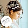 Peigne Cheveux Mariée, Argent Strass Cheveux Côté Peigne, Floral Cristal Pince À Cheveux, Peigne de Mariée en Cristal en épingle à Cheveux, Accessoires de Cheveux de Wedding, pour Femme Fille #5