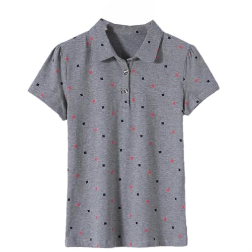 Chemise d'été manches courtes femme coton col plié haut boutonné