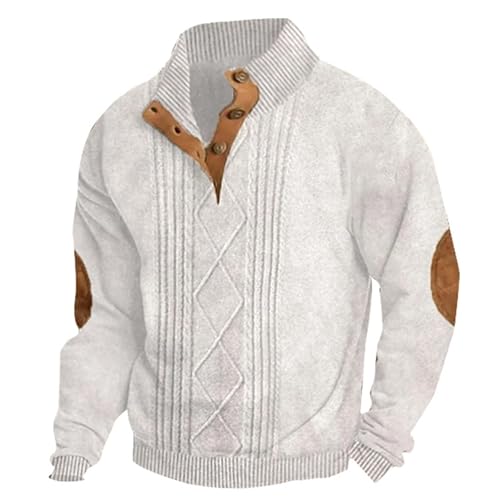 Pull décontracté homme sans capuche tricot anti-usure