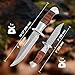 Mossy Oak Fixed Blade Bowie Knife, 2-piece Hunting Knife with Leather Handle Featuring Laser Pattern, Sheath Included