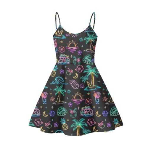 Image of Coloranimal Women's Summer Sleeveless Casual Swing Dresses with Loose Fit Beach Sundress