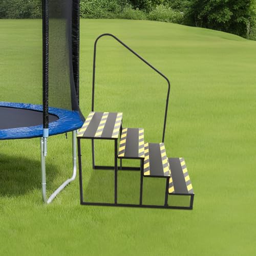Escalera de 4 peldaños con barandilla 450 lb acero portátil miniatura 5
