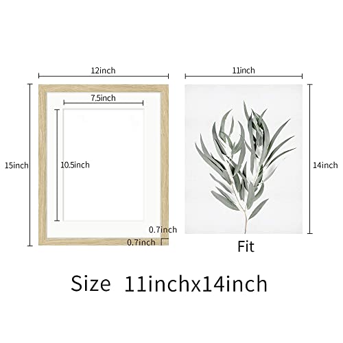 Minimalist Leaf Framed Wall Art Set Of 2 Boho Nature Green Plant Leaf Picture Prints With Wooden Photo Frame For Office Home Wall Decor 11 X 14 In #TOP4
