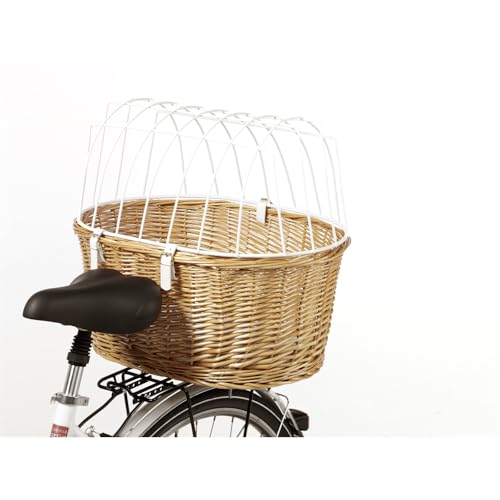 Aumüller Fahrrad-Tierkorb mit Halter, L: 52 cm + Schutzhaube - Gepäckträgermontage