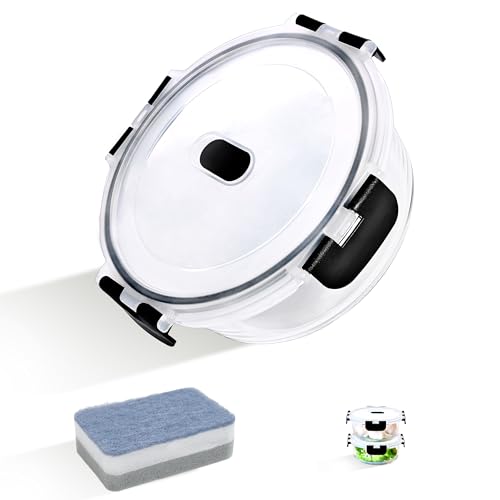 Hcrvvi Food Storage Containers Set - Glass Containers with Lids 2 Pcs, Air Tight Lock Food Container, Glass 620ml, with Upgraded Snap Locking Lids, BPA Free, Meal Prep Containers Reusable