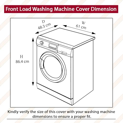 Image of The Furnishing Tree Washing Machine Cover Coffee Compatible for Bosch 6 Kg Fully-Automatic Front Loading WLJ2026SIN - D x W x H : ( 48.3x61x86.4 CM )