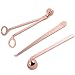 Produktbild MUXItrade Kerzenlöscher Dochtschere Edelstahl Kerzenlöscher/Dochtschere/Kerze Zubehör(Set 3 Stücke Rotgold)