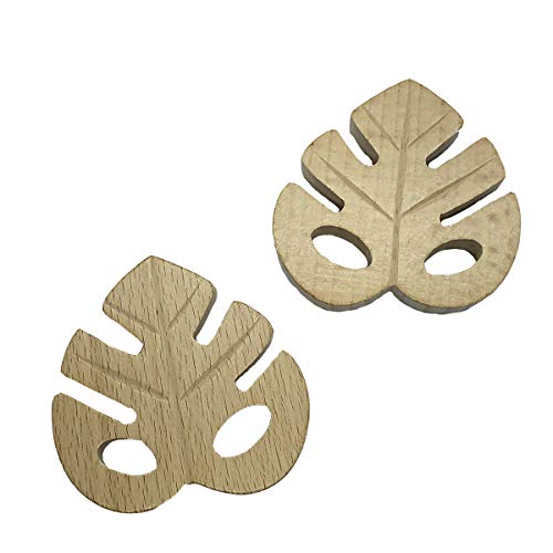 5Pcs Lovely Cartoon Wood Leaf Pure Natural Animal Shape Beech Wooden Handmade Diy Necklace Pendant (5Pcs) #TOP2