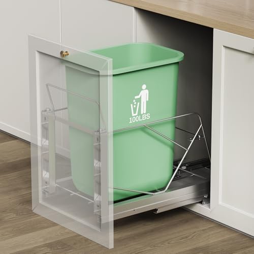 Image of Cabinet Trash Can Pull-Out Kit, Door or Base Mount, Soft-Close Slides