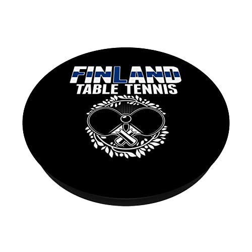 Finland Table Tennis Lovers Finnish Ping Pong Team Supporter PopSockets Swappable PopGrip, Black - Image 2