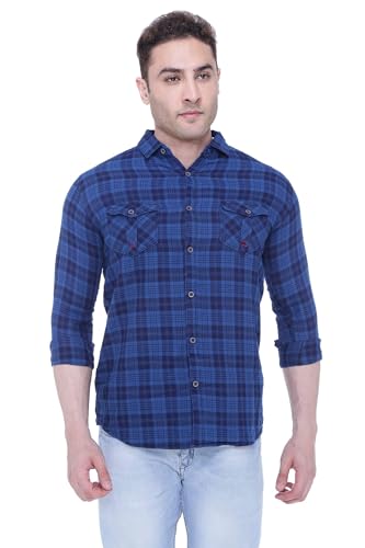 Image of Kuons Avenue Men's Regular Fit Cotton Casual Shirt | Spread Collar | Full Sleeves - Comfortable Everyday Wear
