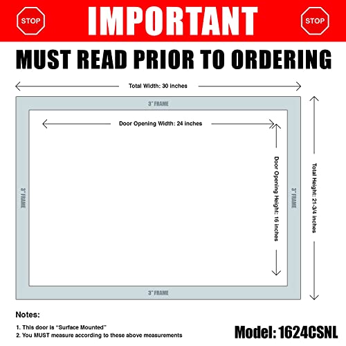 Crawl Space Door Without Louvers For Crawl Space Access, Ventilation Or Encapsulation (16" Height X 24" Width) #TOP1