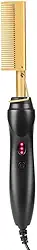 Pente Elétrico Alisador Cabelo Aquecimento Milti-fucional Chapinha (Dourado)