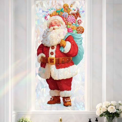 Image of Santa Claus Candy Bag Holographic Window Film 17.32x39.37in
