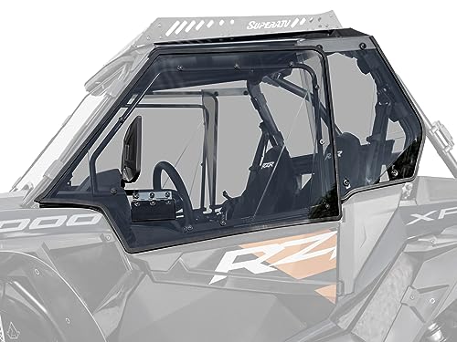 SuperATV Hard Cab Enclosure Upper Doors Compatible with 2014-2023 Polaris RZR XP 1000, 2016-2021 Polaris RZR XP Turbo, 2015-2020 Polaris RZR 900, See Fitment, 250x Stronger Than Glass, Easy Install