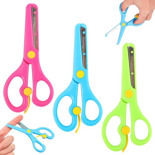 COYUN 3 pcs Tijeras de Manualidades para Niños, Tijeras de Seguridad para Niños, Tijeras Escolares