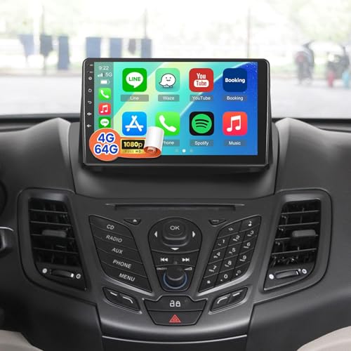 Autoradio Fiesta Android 9 pouces GPS Carplay Bluetooth écran tactile 1280x720