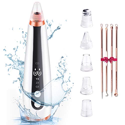Blackhead Remover Vacuum Pore Cleaner Blackhead Removal Kit Rechargeable, 6 Replaceable Probes and 3 Adjustable Suction Power for Women and Men Blackhead Extractor Tool Kit