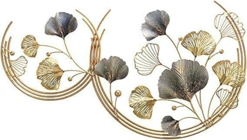Image of SMILES GIFT Luxury Imported Wall Hanging Large Abstract Iron Wall Hanging Gold & Grey Finish Luxury Art for Home Decor for Living Room