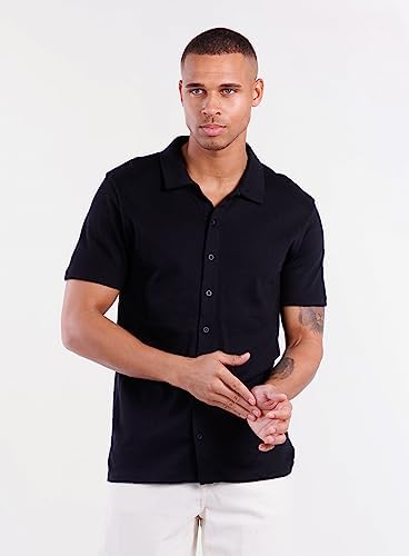 KEY LARGO MSH Mission-Maglia a Maniche Corte Camicie, Nero (1100), S Uomo