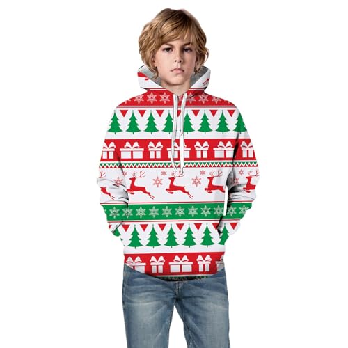 Sweat à capuche Noël 3D garçon pour éviter le froid lors du Nouvel An