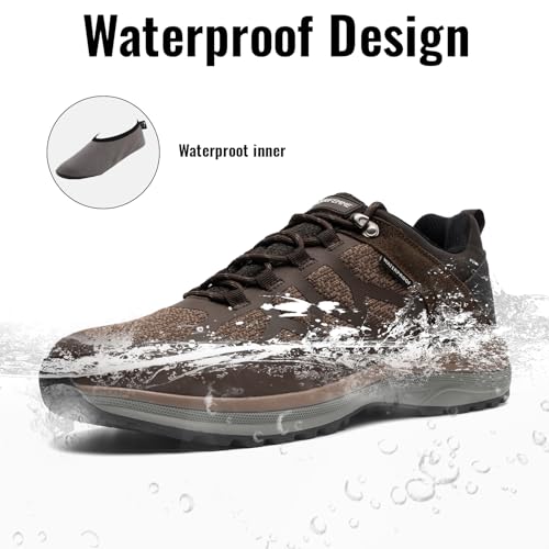 ANJOUFEMME Waterproof Hiking Shoes for Men Lightweight Breathable Trekking Trails Shoes Outdoor2