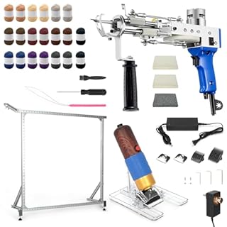 lesolar 2025 Rug Tufting Gun Starter Kit 3 in 1, Pile Carpet Gun with Tufting Fabric, 27.5-39.4 (Max) in Tufting Frame and Rug Trimmer. Ideal for Couples or Families Looking for Creative Fun