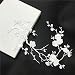 1pcs Big Plum Blossom Iron On Patches Embroidery Flower Appliques 14.1"x7.5" (36x19cm) (White)